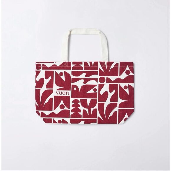 Vuori red canvas tote bag by Cody Hudson NEW - Picture 2 of 2